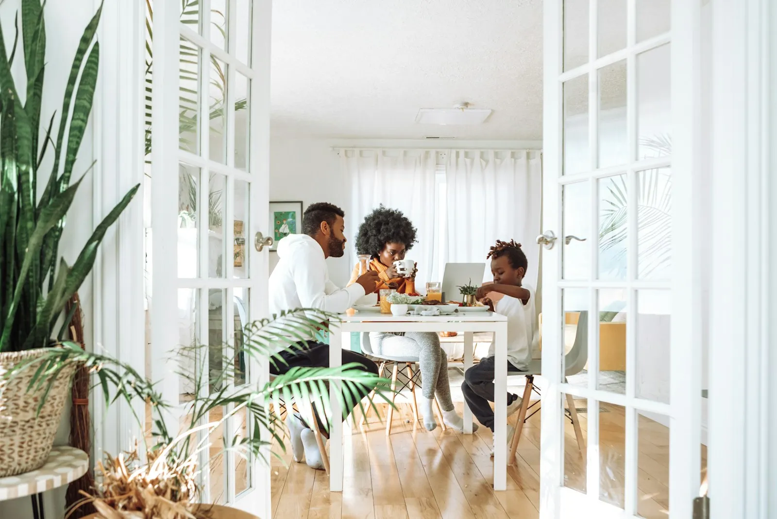 A family at home together